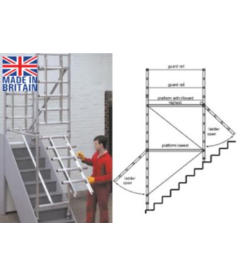 StairDeck Stairway and Narrow Access Tower 3T Build - 2.8m Platform Height