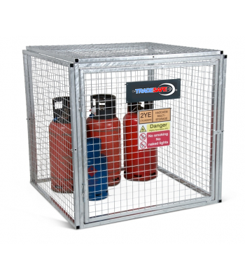 Tradesafe Modular Fully Galvanised Gas Cage 1.2m  x 1.2m x 1.2m (Includes Signage)