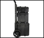 JCB Full Site System, 3-Piece Modular Tool Storage System with Cart, Tool Box, Tool Organiser Case & Heavy-duty 9’’ Wheel Trolley - Code JCB-SITESYS-ST